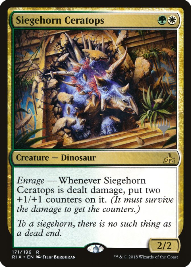 Siegehorn Ceratops (Promo Pack) [Rivals of Ixalan Promos] | Card Merchant Takapuna