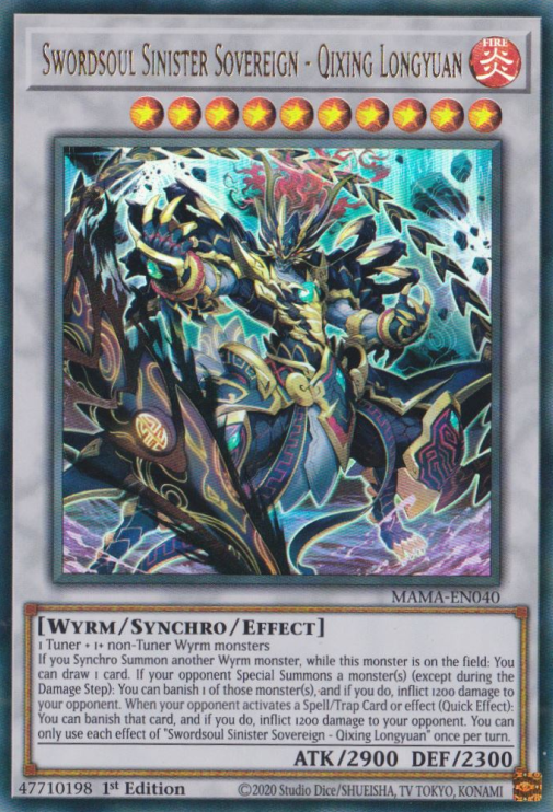 Swordsoul Sinister Sovereign - Qixing Longyuan [MAMA-EN040] Ultra Rare | Card Merchant Takapuna
