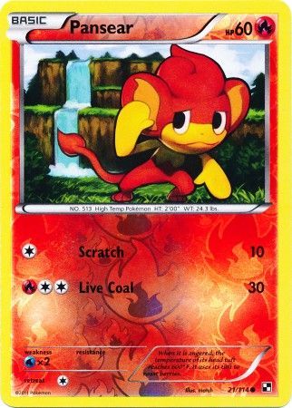 Pansear (21/114) (Energy Reverse Holo) [Black & White: Base Set] | Card Merchant Takapuna