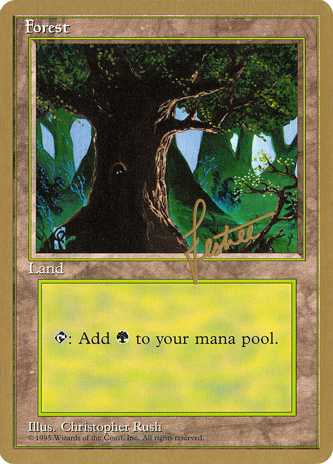 Forest (bl377) (Bertrand Lestree) [Pro Tour Collector Set] | Card Merchant Takapuna