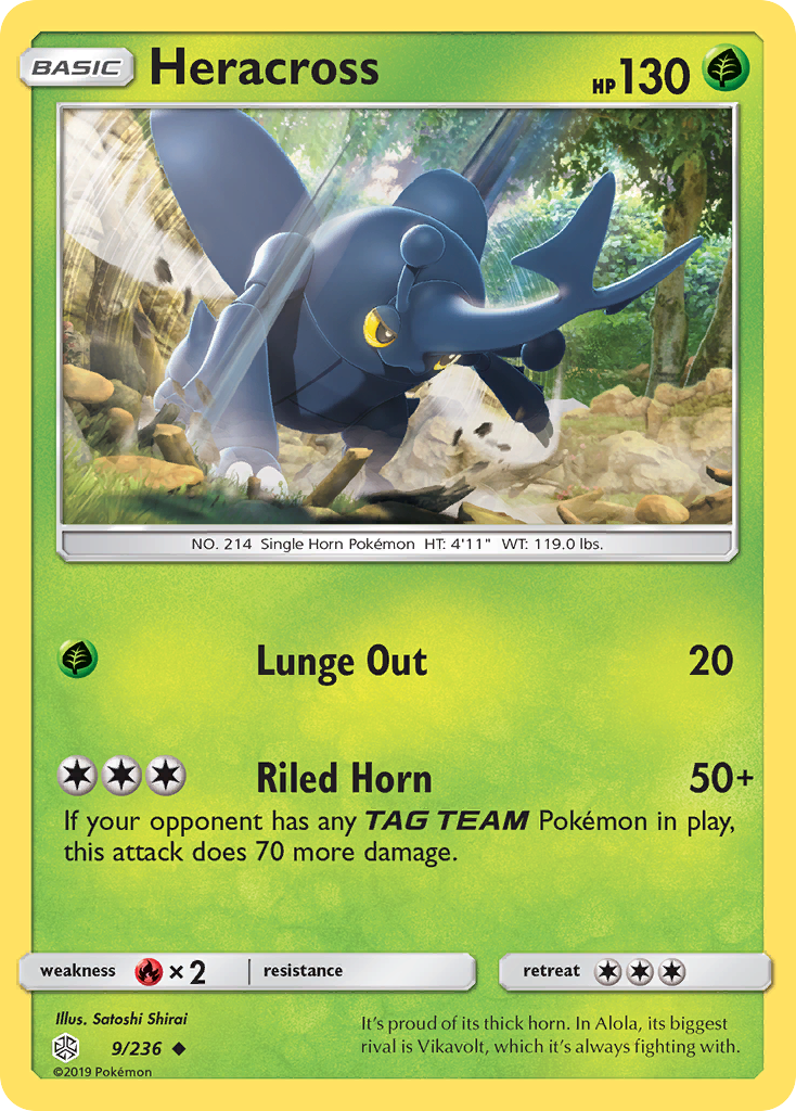 Heracross (9/236) [Sun & Moon: Cosmic Eclipse] | Card Merchant Takapuna