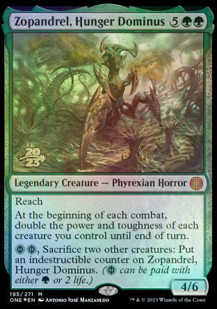 Zopandrel, Hunger Dominus [Phyrexia: All Will Be One Prerelease Promos] | Card Merchant Takapuna