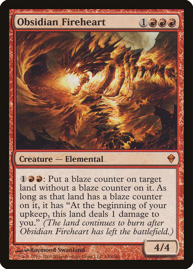 Obsidian Fireheart [Zendikar] | Card Merchant Takapuna