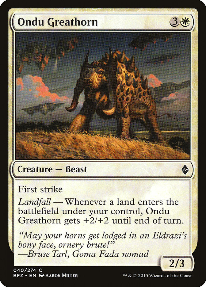 Ondu Greathorn [Battle for Zendikar] | Card Merchant Takapuna