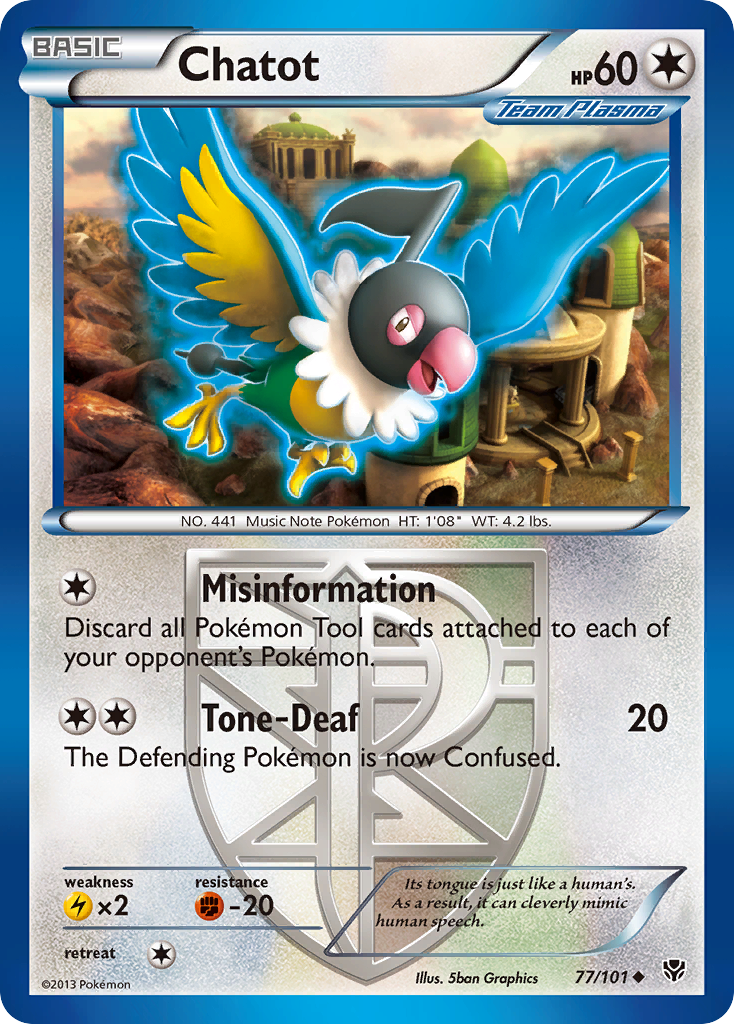 Chatot (77/101) [Black & White: Plasma Blast] | Card Merchant Takapuna