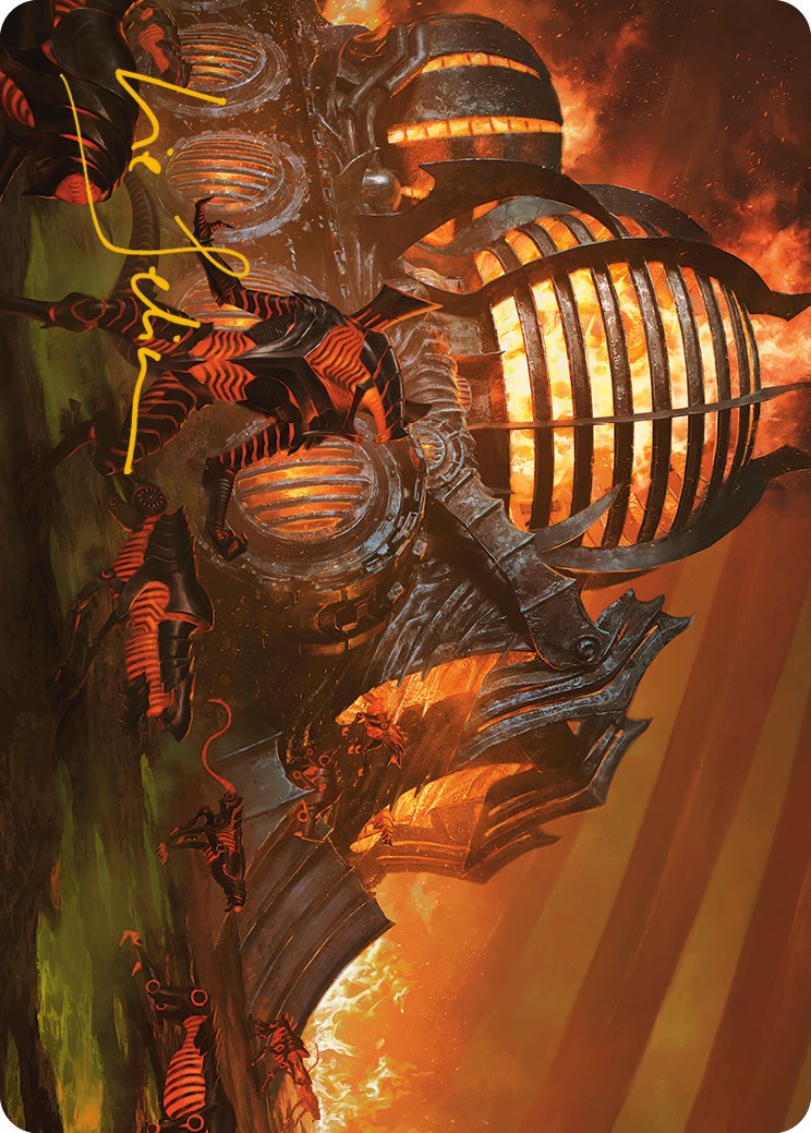 Urabrask's Forge Art Card (Gold-Stamped Signature) [Phyrexia: All Will Be One Art Series] | Card Merchant Takapuna