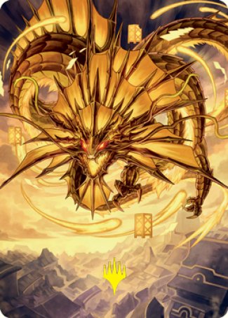 Ao, the Dawn Sky 2 Art Card (Gold-Stamped Signature) [Kamigawa: Neon Dynasty Art Series] | Card Merchant Takapuna