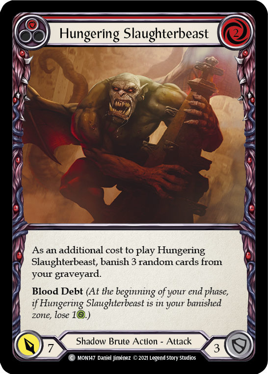 Hungering Slaughterbeast (Red) [MON147] (Monarch)  1st Edition Normal | Card Merchant Takapuna