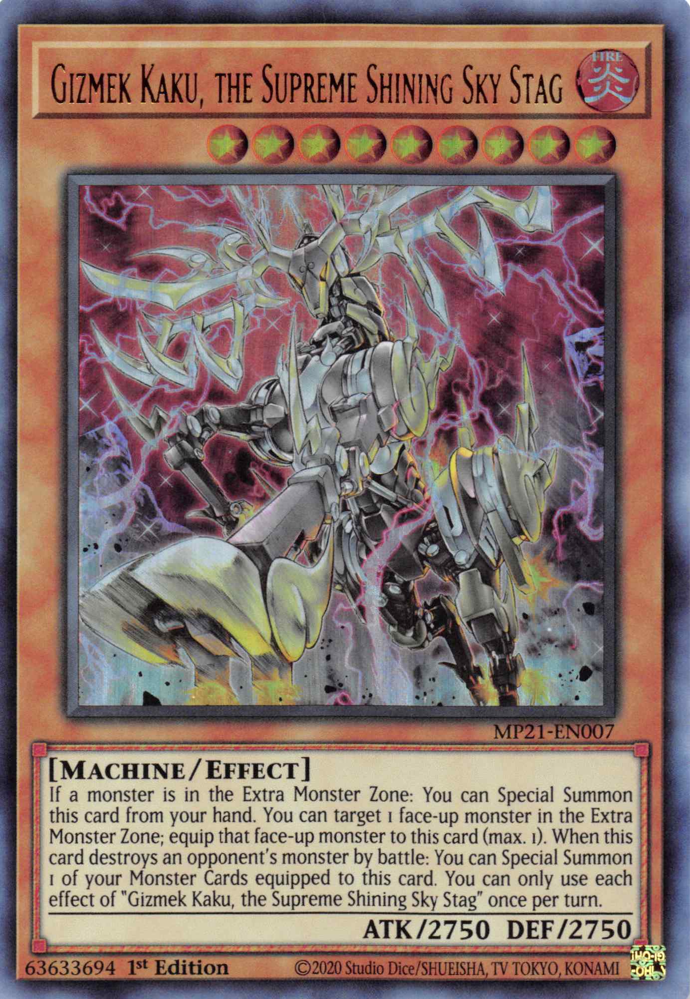 Gizmek Kaku, the Supreme Shining Sky Stag [MP21-EN007] Ultra Rare | Card Merchant Takapuna