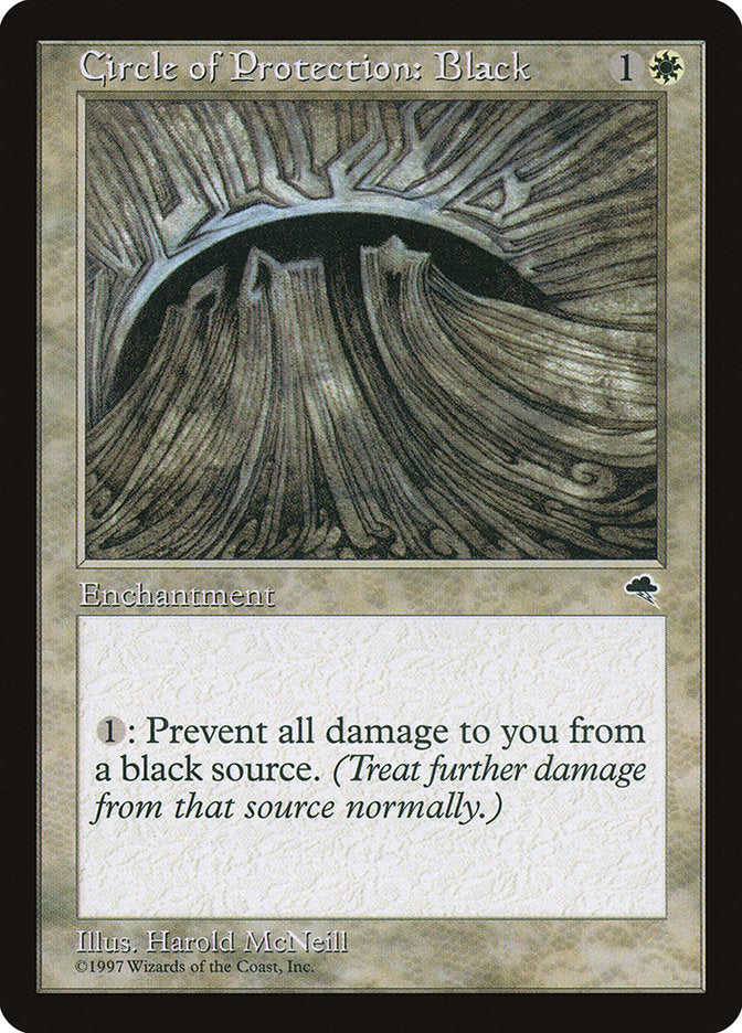 Circle of Protection: Black [Tempest] | Card Merchant Takapuna