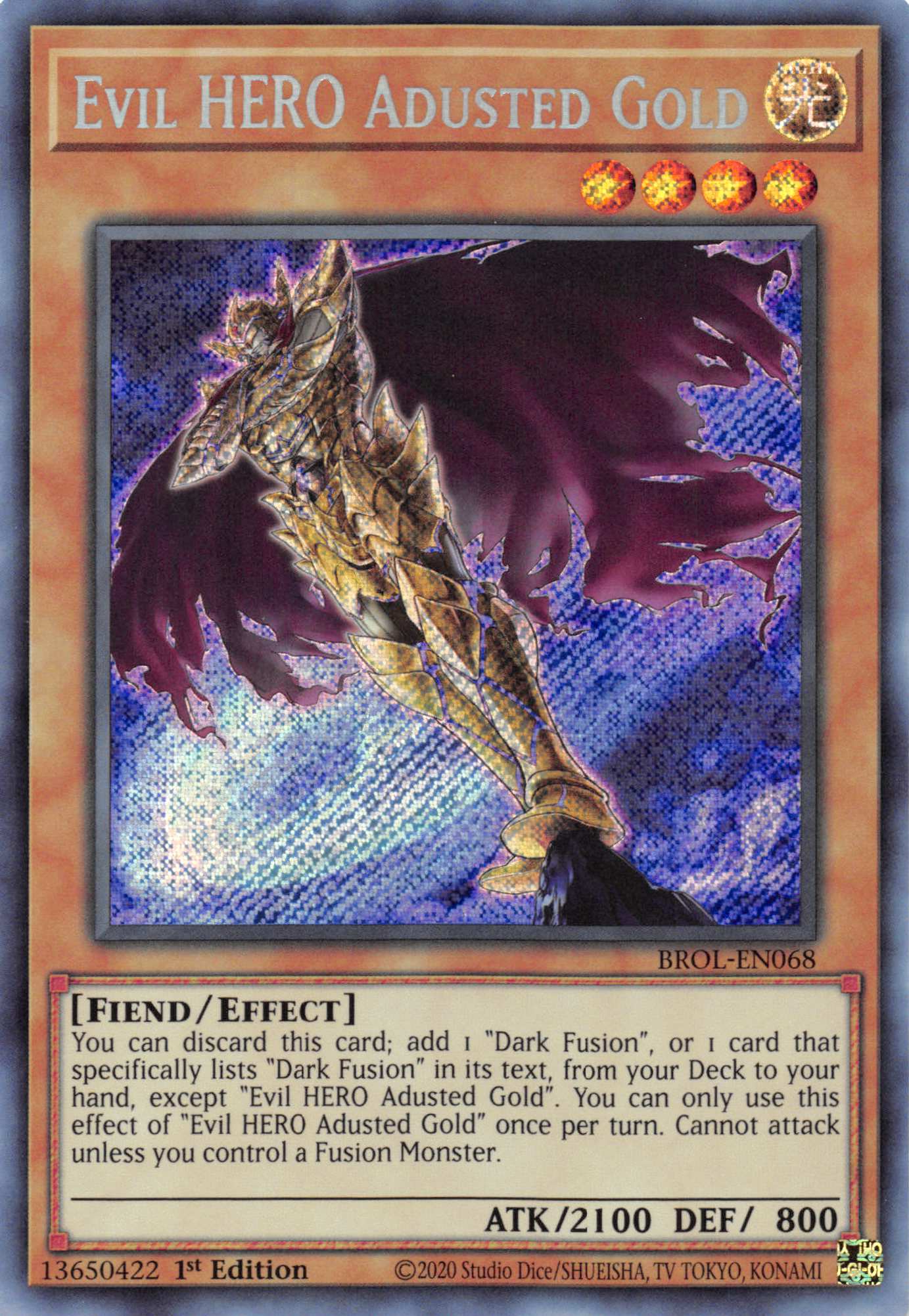 Evil HERO Adusted Gold [BROL-EN068] Secret Rare | Card Merchant Takapuna