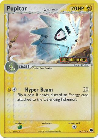 Pupitar (59/101) (Delta Species) (Stamped) [EX: Dragon Frontiers] | Card Merchant Takapuna