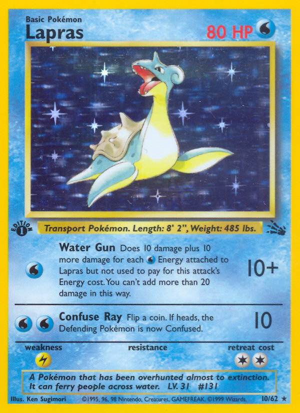 Lapras (10/62) [Fossil 1st Edition] | Card Merchant Takapuna