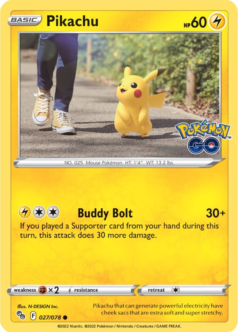 Pikachu (027/078) [Pokémon GO] | Card Merchant Takapuna