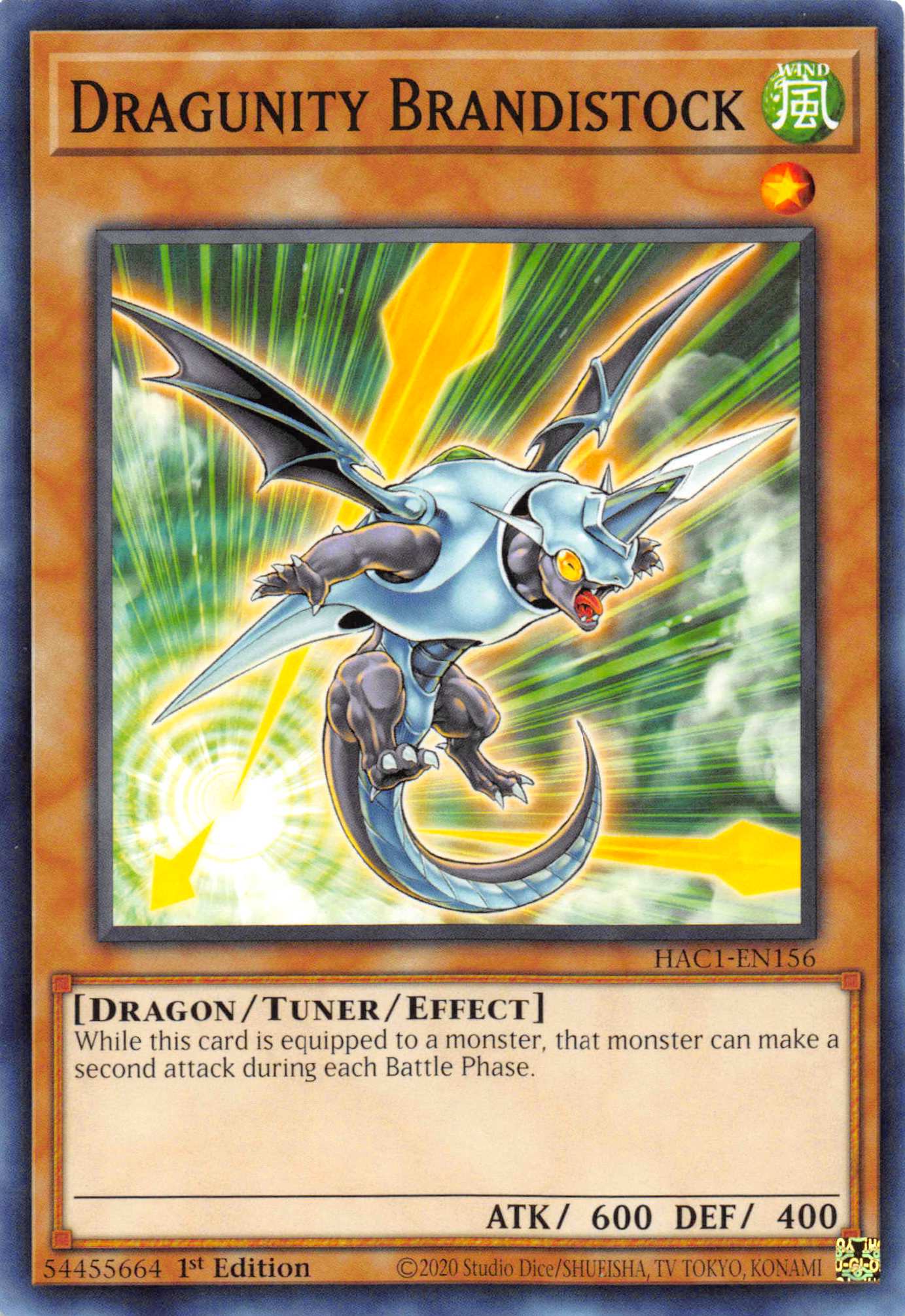 Dragunity Brandistock [HAC1-EN156] Common | Card Merchant Takapuna