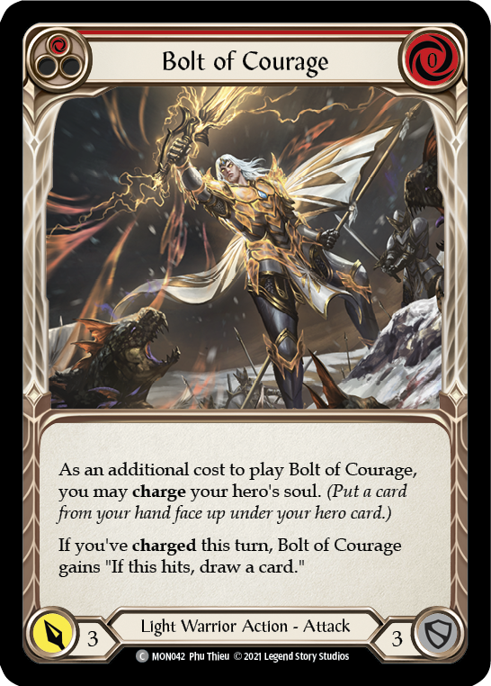 Bolt of Courage (Red) [MON042] (Monarch)  1st Edition Normal | Card Merchant Takapuna