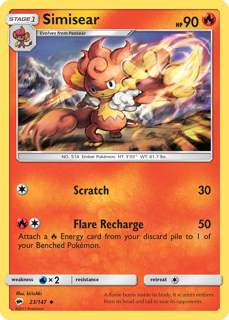 Simisear (23/147) [Sun & Moon: Burning Shadows] | Card Merchant Takapuna