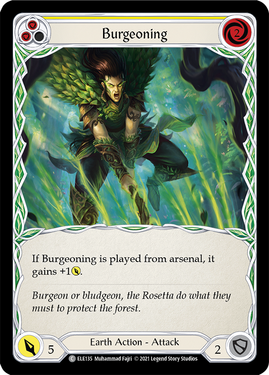 Burgeoning (Yellow) [ELE135] (Tales of Aria)  1st Edition Rainbow Foil | Card Merchant Takapuna
