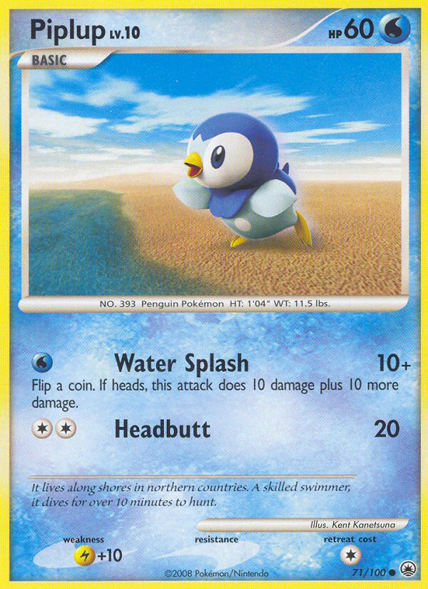 Piplup (71/100) [Diamond & Pearl: Majestic Dawn] | Card Merchant Takapuna