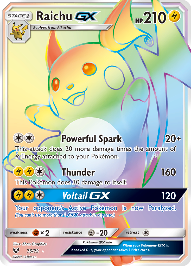 Raichu GX (75/73) [Sun & Moon: Shining Legends] | Card Merchant Takapuna