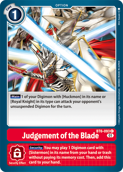 Judgement of the Blade [BT6-093] [Double Diamond] | Card Merchant Takapuna