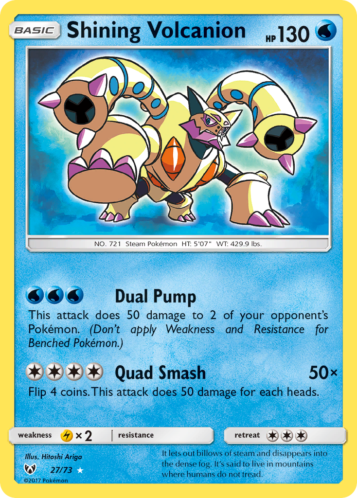 Shining Volcanion (27/73) [Sun & Moon: Shining Legends] | Card Merchant Takapuna