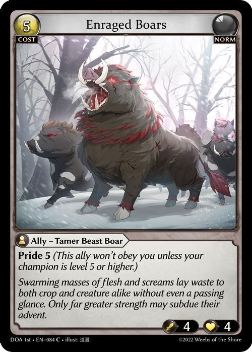 Enraged Boars (084) [Dawn of Ashes: 1st Edition] | Card Merchant Takapuna