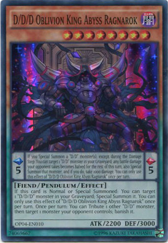 D/D/D Oblivion King Abyss Ragnarok [OP04-EN010] Super Rare | Card Merchant Takapuna