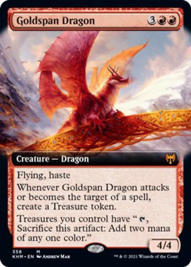 Goldspan Dragon (Extended Art) [Kaldheim] | Card Merchant Takapuna