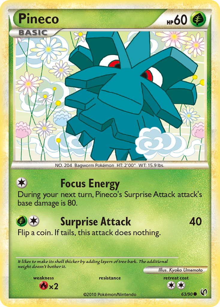 Pineco (63/90) [HeartGold & SoulSilver: Undaunted] | Card Merchant Takapuna