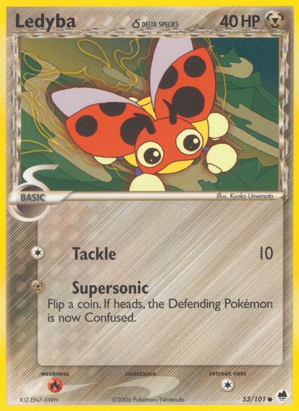 Ledyba (53/101) (Delta Species) [EX: Dragon Frontiers] | Card Merchant Takapuna