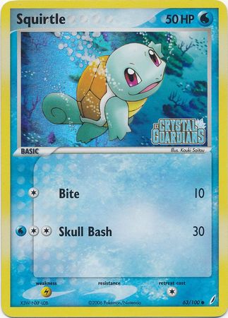 Squirtle (63/100) (Stamped) [EX: Crystal Guardians] | Card Merchant Takapuna