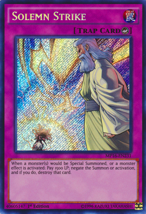 Solemn Strike [MP16-EN231] Secret Rare | Card Merchant Takapuna