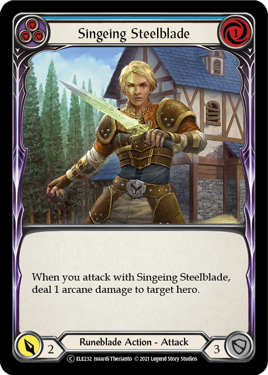 Singeing Steelblade (Blue) [U-ELE232] (Tales of Aria Unlimited)  Unlimited Normal | Card Merchant Takapuna