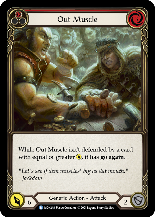 Out Muscle (Red) [MON248-RF] (Monarch)  1st Edition Rainbow Foil | Card Merchant Takapuna