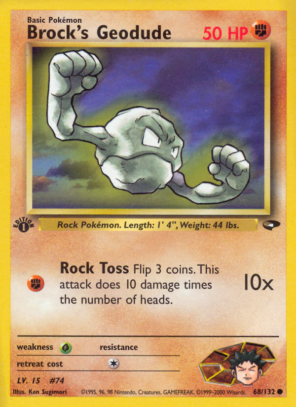 Brock's Geodude (68/132) [Gym Challenge 1st Edition] | Card Merchant Takapuna