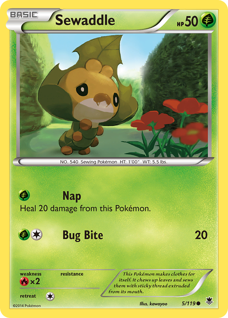 Sewaddle (5/119) [XY: Phantom Forces] | Card Merchant Takapuna