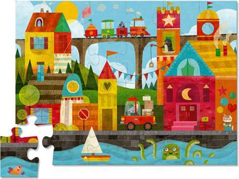 Crocodile Creek Floor Puzzle - Shape Town | Card Merchant Takapuna