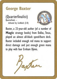 1996 George Baxter Biography Card [World Championship Decks] | Card Merchant Takapuna