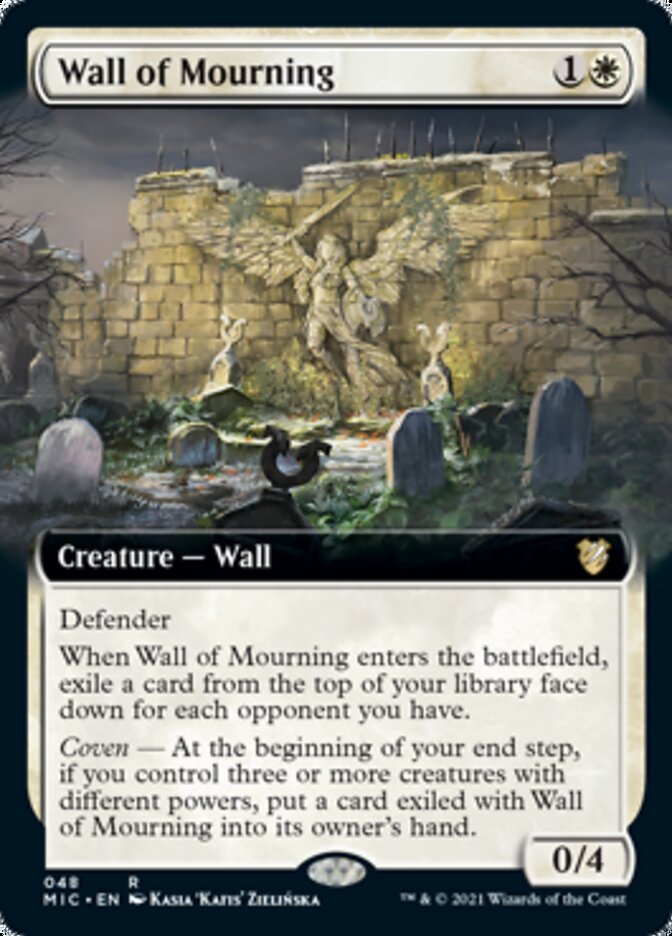 Wall of Mourning (Extended Art) [Innistrad: Midnight Hunt Commander] | Card Merchant Takapuna