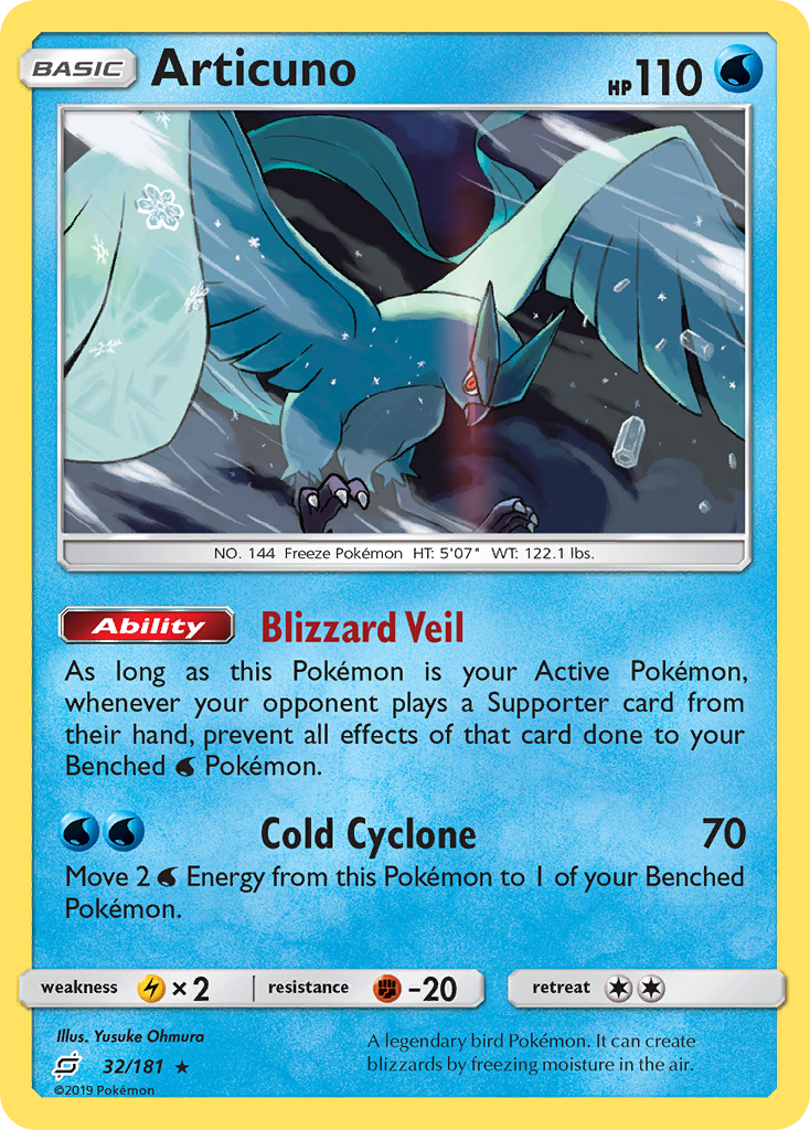 Articuno (32/181) [Sun & Moon: Team Up] | Card Merchant Takapuna