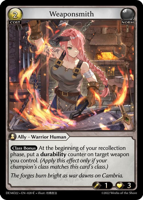 Weaponsmith (020) [2022 Demo Deck] | Card Merchant Takapuna
