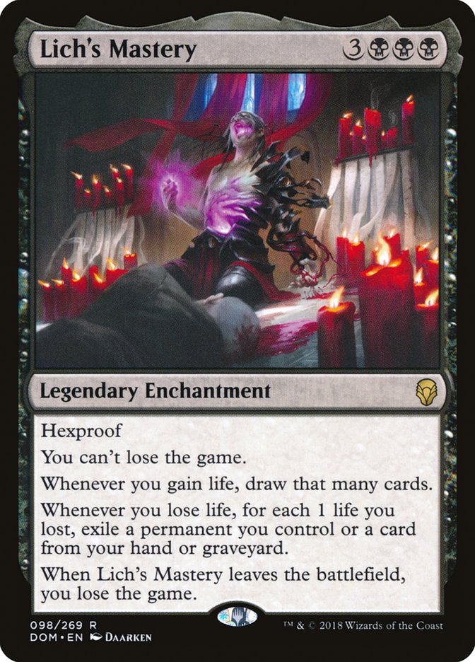 Lich's Mastery [Dominaria] | Card Merchant Takapuna
