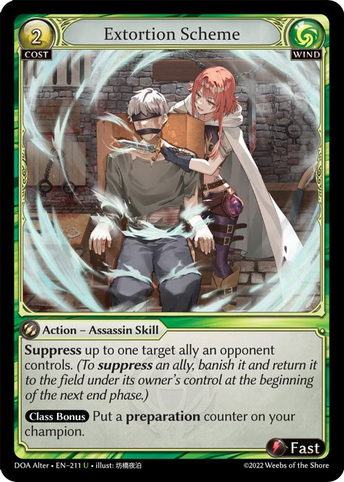 Extortion Scheme (211) [Dawn of Ashes: Alter Edition] | Card Merchant Takapuna