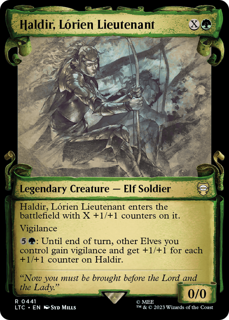 Haldir, Lorien Lieutenant [The Lord of the Rings: Tales of Middle-Earth Commander Showcase Scrolls] | Card Merchant Takapuna