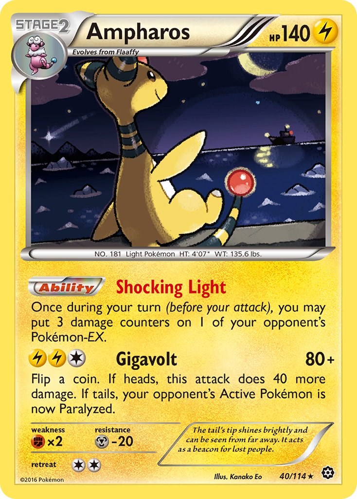 Ampharos (40/114) (Theme Deck Exclusive) [XY: Steam Siege] | Card Merchant Takapuna