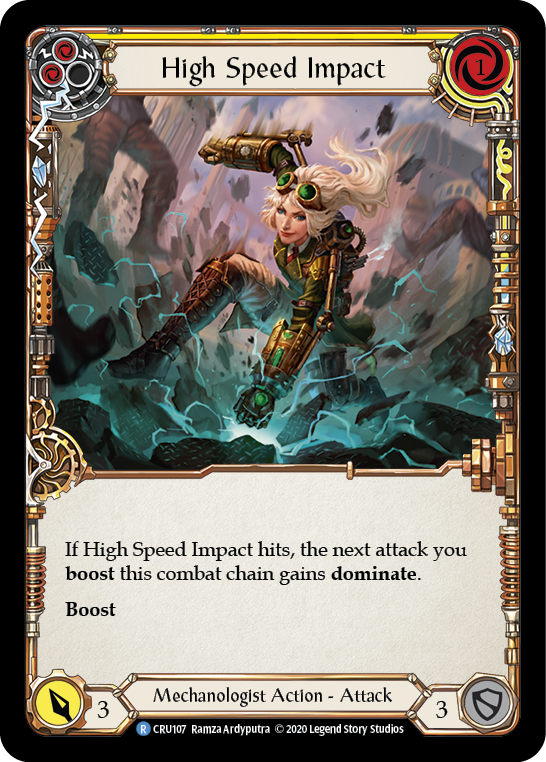 High Speed Impact (Yellow) [CRU107] (Crucible of War)  1st Edition Rainbow Foil | Card Merchant Takapuna