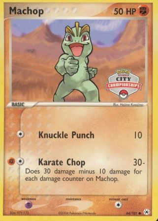 Machop (64/101) (City Championship Promo) [EX: Hidden Legends] | Card Merchant Takapuna