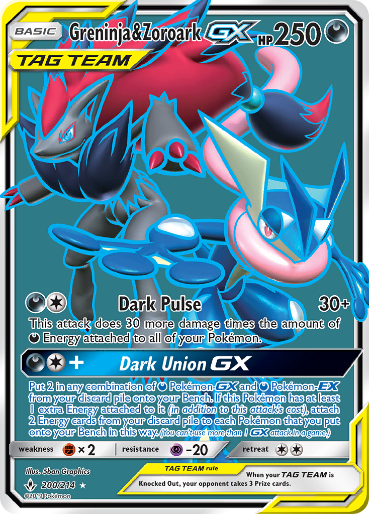 Greninja & Zoroark GX (200/214) [Sun & Moon: Unbroken Bonds] | Card Merchant Takapuna