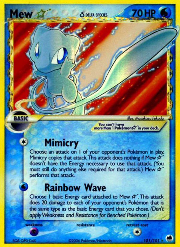 Mew Star (101/101) (Delta Species) [EX: Dragon Frontiers] | Card Merchant Takapuna